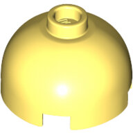 LEGO Bright Light Yellow Brick, Round 2 x 2 Dome Top - Hollow Stud with Bottom Axle Holder x Shape + Orientation 553c - 6301837