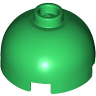 LEGO Green Brick, Round 2 x 2 Dome Top - Hollow Stud with Bottom Axle Holder x Shape + Orientation 553c - 6038353