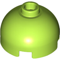 LEGO Lime Brick, Round 2 x 2 Dome Top - Hollow Stud with Bottom Axle Holder x Shape + Orientation 553c - 4279734