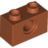 LEGO Dark Orange Technic, Brick 1 x 2 with Hole 3700 - 6223839