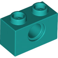LEGO Dark Turquoise Technic, Brick 1 x 2 with Hole 3700 - 6345402