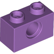 LEGO Medium Lavender Technic, Brick 1 x 2 with Hole 3700 - 6194416