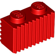 LEGO Red Brick, Modified 1 x 2 with Grille / Fluted Profile 2877 - 6219677