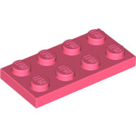 LEGO Coral Plate 2 x 4 3020 - 6305455