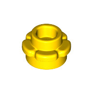 LEGO Yellow Plate, Round 1 x 1 with Flower Edge (5 Petals) 24866 - 6299813