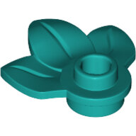 LEGO Dark Turquoise Plant Plate, Round 1 x 1 with 3 Leaves 32607 - 6270179
