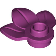 LEGO Magenta Plant Plate, Round 1 x 1 with 3 Leaves 32607 - 6375929