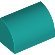 LEGO Dark Turquoise Slope, Curved 1 x 2 x 1 37352 - 6345262