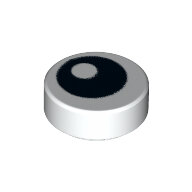 LEGO White Tile, Round 1 x 1 with Black Eye with Pupil Pattern 98138pb007 - 6284599