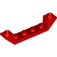 LEGO Red Slope, Inverted 45 6 x 1 Double with 1 x 4 Cutout 52501 - 4259678