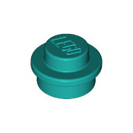 LEGO Dark Turquoise Plate, Round 1 x 1 4073 - 6325978