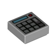 LEGO Light Bluish Gray Tile 1 x 1 with Groove with Keypad Buttons, Medium Azure Screen and Red Light (Calculator) Pattern 3070bpb174 - 6329583