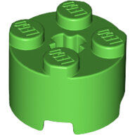 LEGO Bright Green Brick, Round 2 x 2 with Axle Hole 3941 - 6316319
