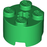 LEGO Green Brick, Round 2 x 2 with Axle Hole 3941 - 4251378