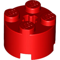 LEGO Red Brick, Round 2 x 2 with Axle Hole 3941 - 614321