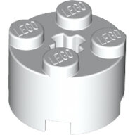 LEGO White Brick, Round 2 x 2 with Axle Hole 3941 - 614301