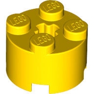 LEGO Yellow Brick, Round 2 x 2 with Axle Hole 3941 - 614324