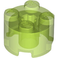 LEGO Trans-Bright Green Brick, Round 2 x 2 with Axle Hole 3941 - 6296849