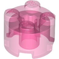 LEGO Trans-Dark Pink Brick, Round 2 x 2 with Axle Hole 3941 - 6296852