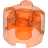 LEGO Trans-Neon Orange Brick, Round 2 x 2 with Axle Hole 3941 - 6273156