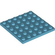 LEGO Medium Azure Plate 6 x 6 3958 - 6264992