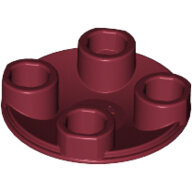 LEGO Dark Red Plate, Round 2 x 2 with Rounded Bottom (Boat Stud) 2654 - 6192839
