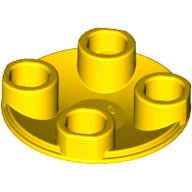 LEGO Yellow Plate, Round 2 x 2 with Rounded Bottom (Boat Stud) 2654 - 6294771