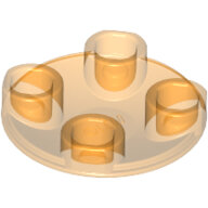 LEGO Trans-Orange Plate, Round 2 x 2 with Rounded Bottom (Boat Stud) 2654 - 6171727