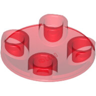 LEGO Trans-Red Plate, Round 2 x 2 with Rounded Bottom (Boat Stud) 2654 - 6254635