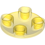 LEGO Trans-Yellow Plate, Round 2 x 2 with Rounded Bottom (Boat Stud) 2654 - 6171728