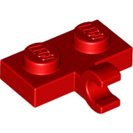 LEGO Red Plate, Modified 1 x 2 with Clip on Side (Horizontal Grip) 11476 - 6178488