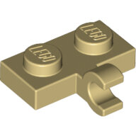 LEGO Tan Plate, Modified 1 x 2 with Clip on Side (Horizontal Grip) 11476 - 6177314