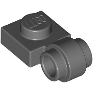 LEGO Dark Bluish Gray Plate, Modified 1 x 1 with Light Attachment - Thick Ring 4081b - 6281996