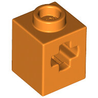 LEGO Orange Technic, Brick 1 x 1 with Axle Hole 73230 - 6339309