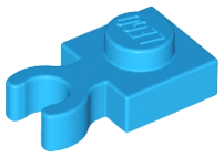 LEGO Dark Azure Plate, Modified 1 x 1 with Open O Clip Thick (Vertical Grip) 4085d - 6352226