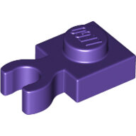 LEGO Dark Purple Plate, Modified 1 x 1 with Open O Clip Thick (Vertical Grip) 4085d - 6352224