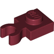 LEGO Dark Red Plate, Modified 1 x 1 with Open O Clip Thick (Vertical Grip) 4085d - 6359695