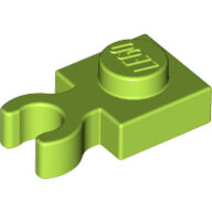 LEGO Lime Plate, Modified 1 x 1 with Open O Clip Thick (Vertical Grip) 4085d - 6151734