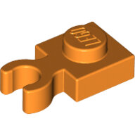 LEGO Orange Plate, Modified 1 x 1 with Open O Clip Thick (Vertical Grip) 4085d - 6352223