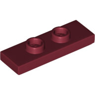 LEGO Dark Red Plate, Modified 1 x 3 with 2 Studs (Double Jumper) 34103 - 6208727