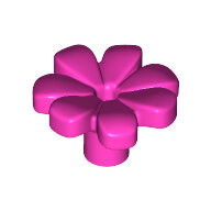 LEGO Dark Pink Plant Flower with Bar and Small Pin Hole 32606 - 6206151