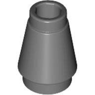 LEGO Dark Bluish Gray Cone 1 x 1 with Top Groove 4589b - 4529240