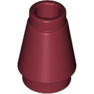 LEGO Dark Red Cone 1 x 1 with Top Groove 4589b - 4529238