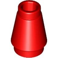 LEGO Red Cone 1 x 1 with Top Groove 4589b - 4529234