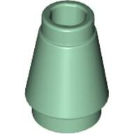 LEGO Sand Green Cone 1 x 1 with Top Groove 4589b - 4520959