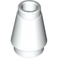 LEGO White Cone 1 x 1 with Top Groove 4589b - 4518400