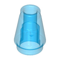 LEGO Trans-Dark Blue Cone 1 x 1 with Top Groove 4589b - 6172228