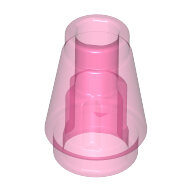 LEGO Trans-Dark Pink Cone 1 x 1 with Top Groove 4589b - 6172240