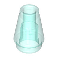 LEGO Trans-Light Blue Cone 1 x 1 with Top Groove 4589b - 6172241