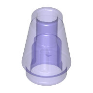 LEGO Trans-Purple Cone 1 x 1 with Top Groove 4589b - 6337603